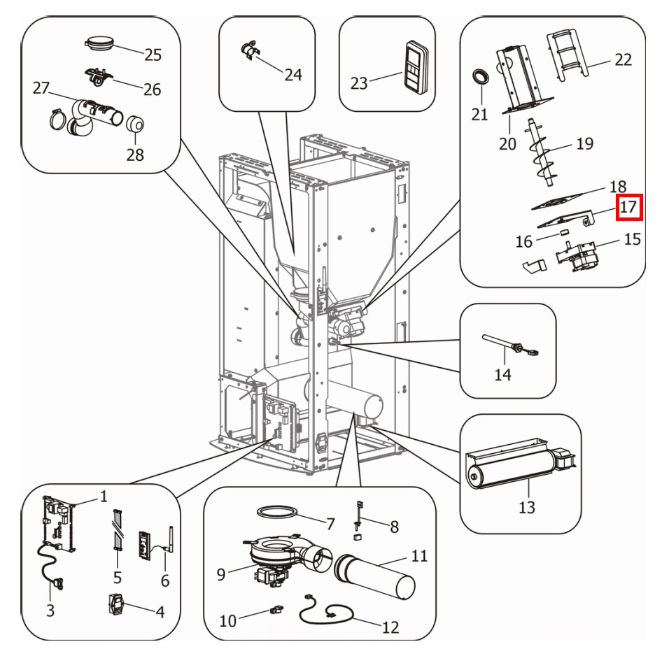MCZ EGO-Air 2.0 grundlag snegl MCZ EGO-Air 2.0 grundlag snegl
