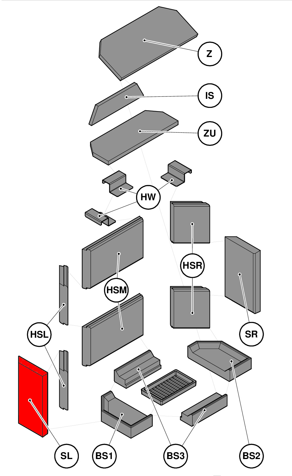 Haas-Sohn Komfort IV 180.18 pietra laterale a sinistra anteriore Haas-Sohn Komfort IV 180.18 pietra laterale a sinistra anteriore