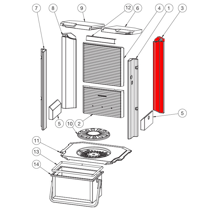 Heta Scan-Line 900 cegła boczna z prawej strony z tyłu B
