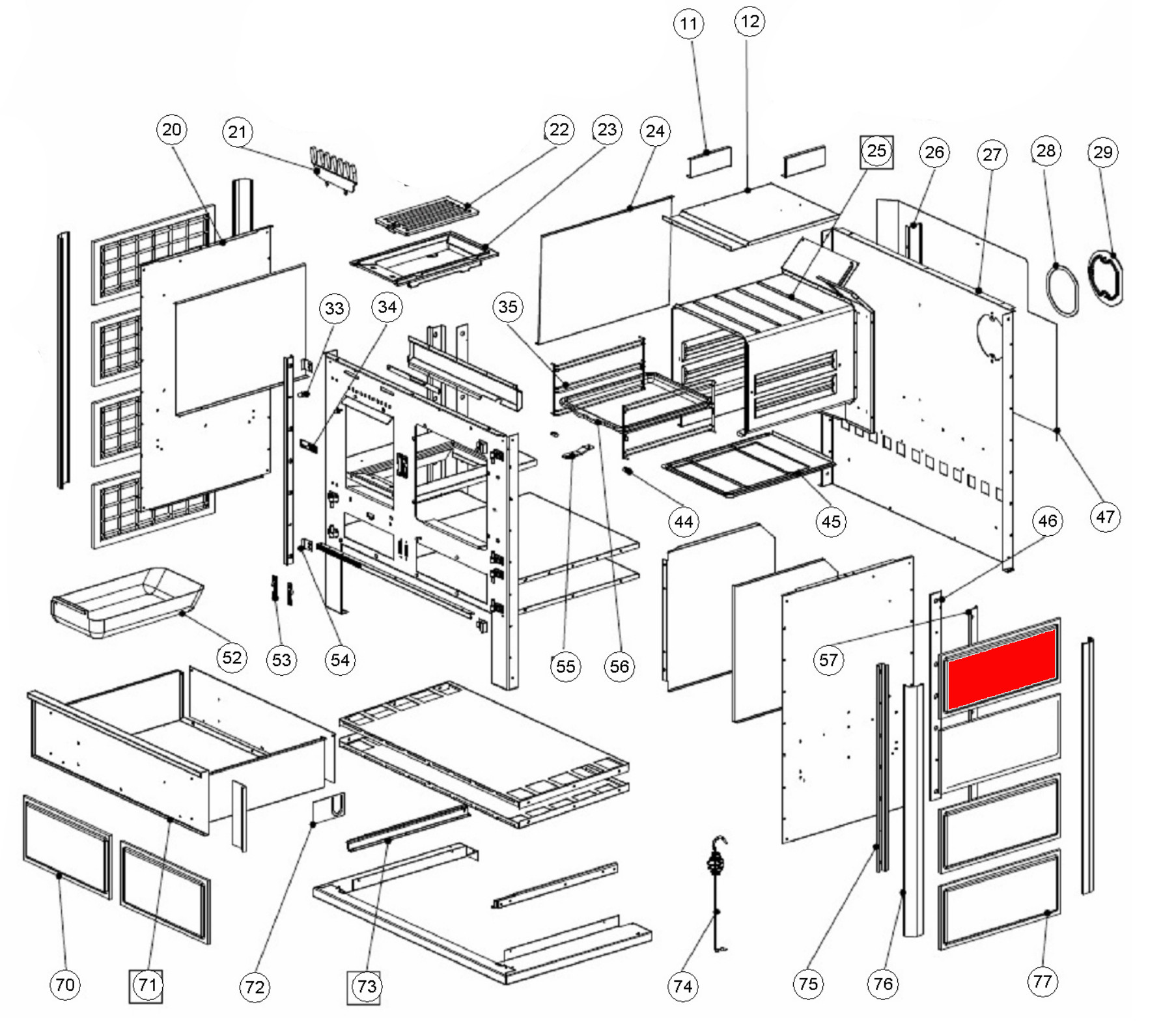 La Nordica Rosa Seitenverkleidung rechts oben bordeaux B Explosionszeichnung La Nordica Rosa Seitenverkleidung rechts oben bordeaux B Explosionszeichnung