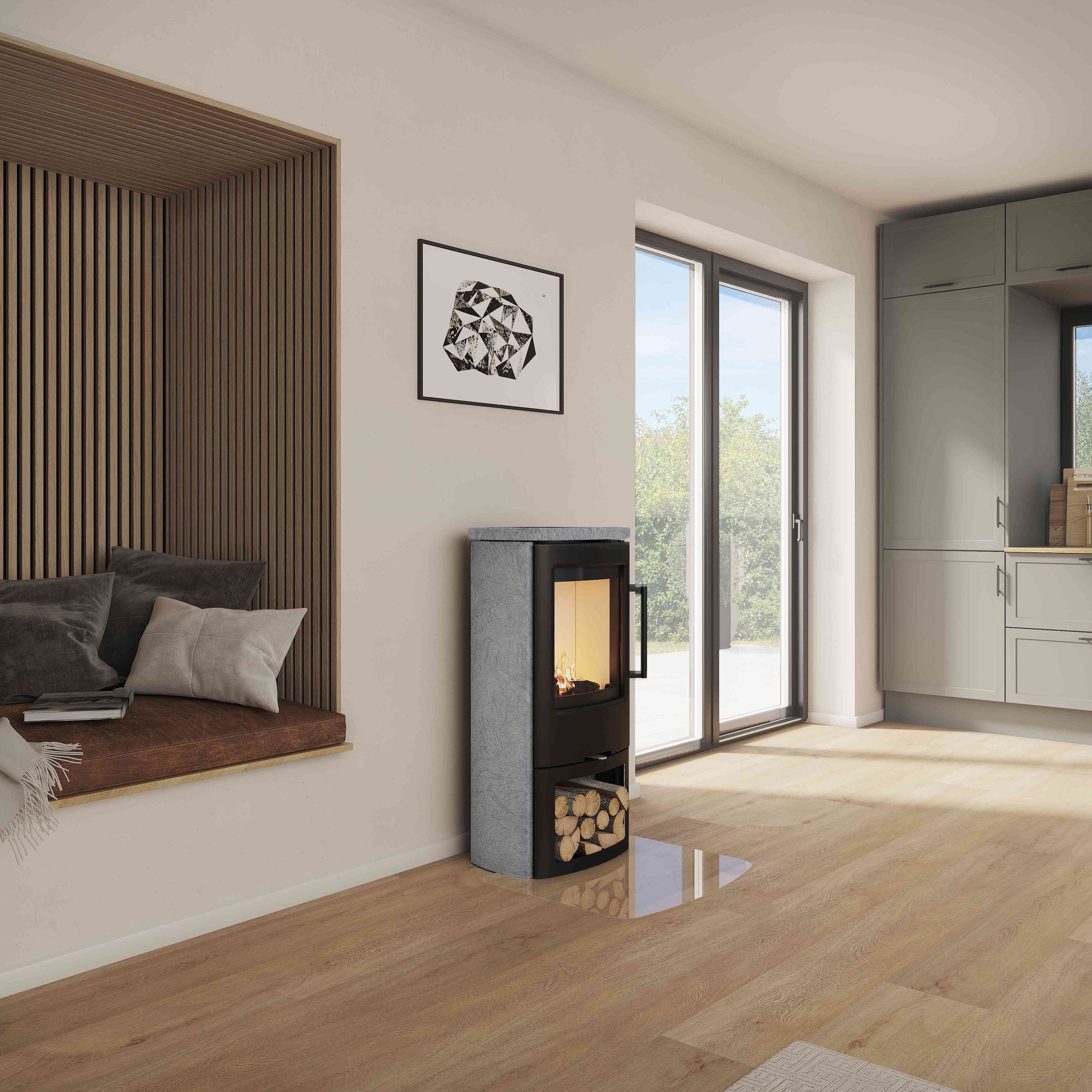 Kaminofen TermaTech TT44 CG Grey, TermaStone, 4,8 kW