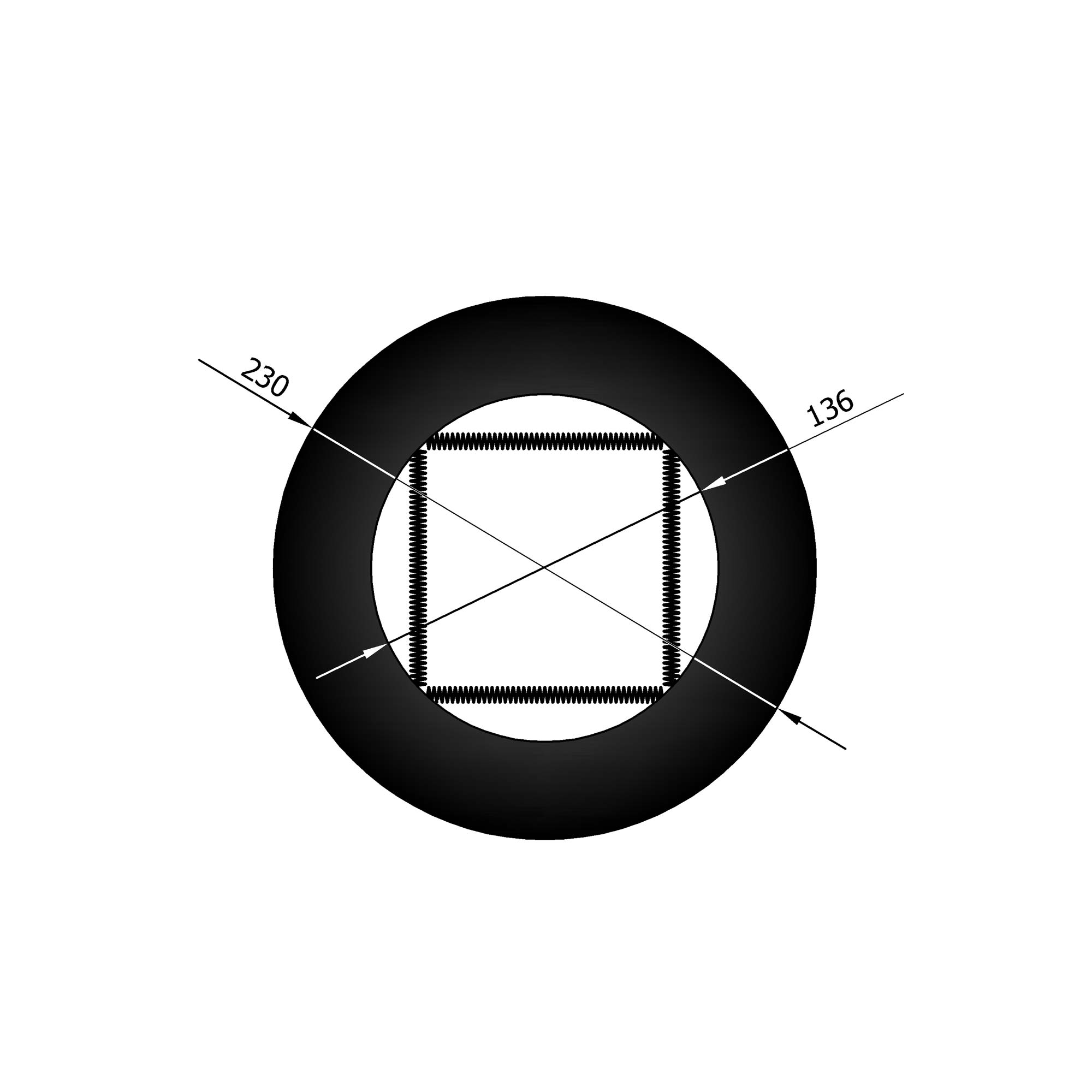 Wandrosette mit Feder für Rauchrohr Stahl schwarz SM13-624