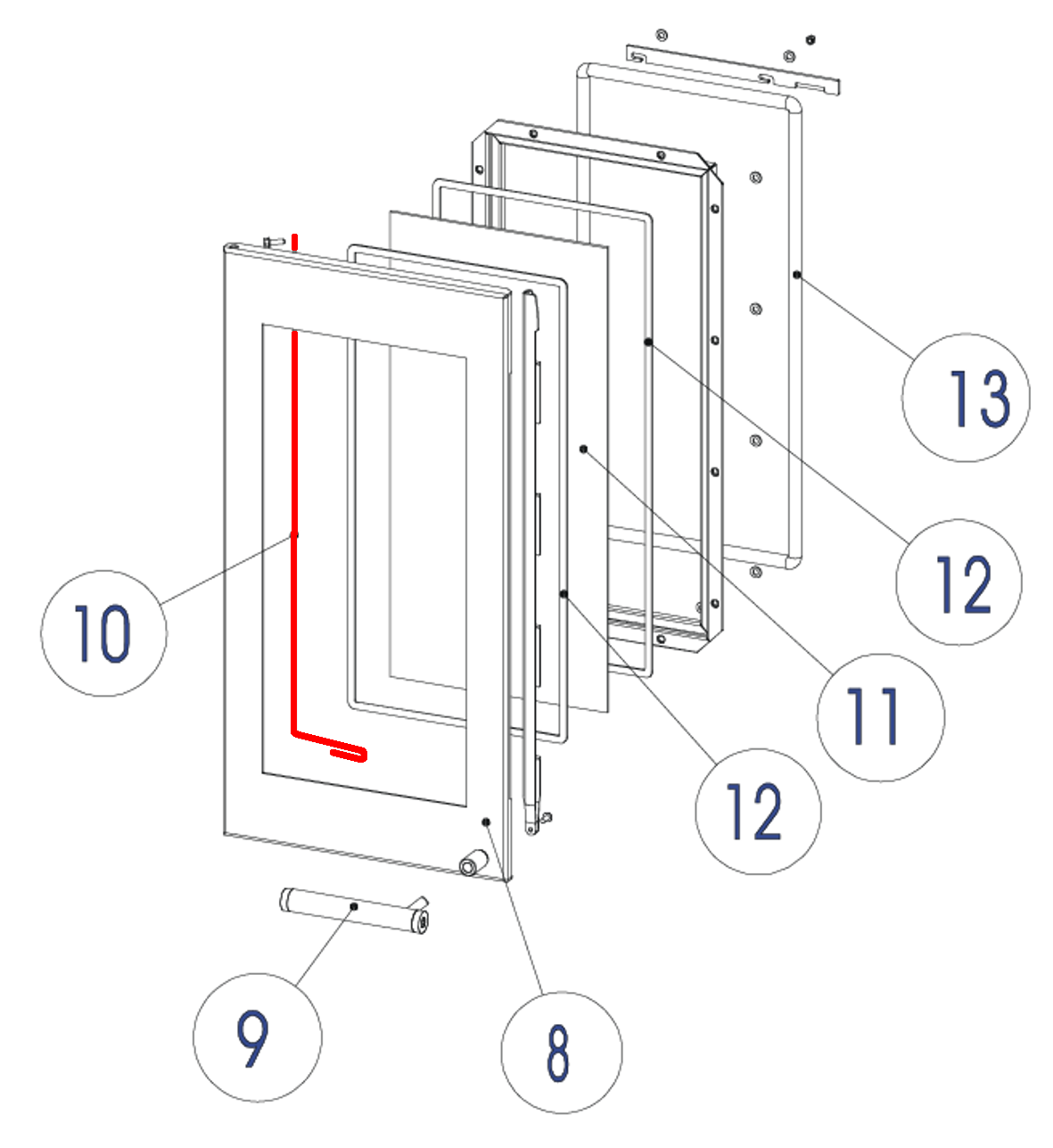 Austroflamm Glass Türfeder Torsionsfeder Austroflamm Glass Türfeder Torsionsfeder