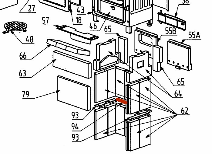 Wamsler Kamino 109-8 F beslag bagstein Wamsler Kamino 109-8 F beslag bagstein
