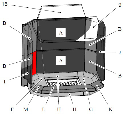 Haas+Sohn Prestige II 181.18 Seitenstein links hinten unten Schamottestein Haas+Sohn Prestige II 181.18 Seitenstein links hinten unten Schamottestein