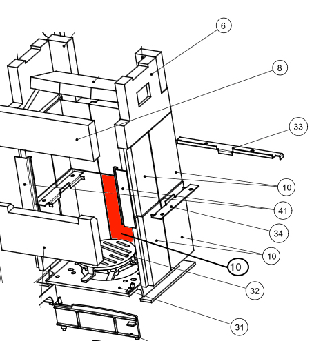 Wamsler type 10985 RH 8F pierre de plaque arrière bas milieu Wamsler type 10985 RH 8F pierre de plaque arrière bas milieu