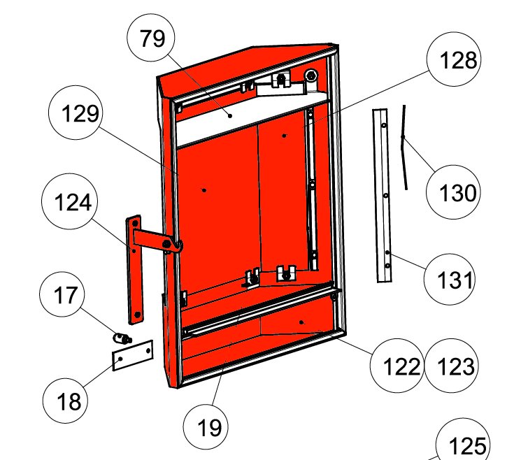 Wamsler Zürich brændkammerdør A Wamsler Zürich brændkammerdør A