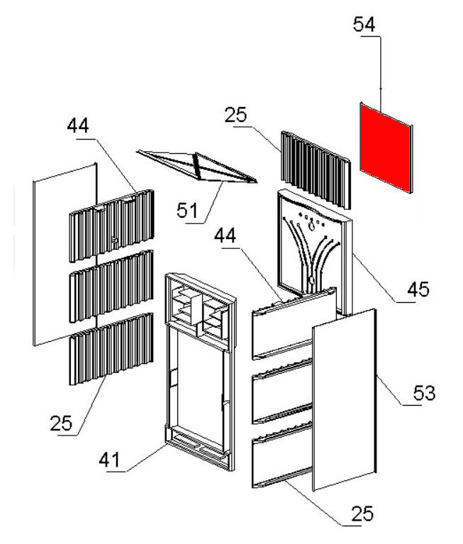 La Nordica Fulvia Forno revêtement chambre de combustion arrière