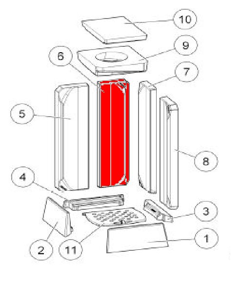 Austroflamm Slim 2.0 bagsten midten venstre A