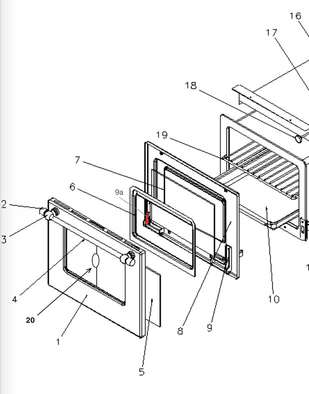 Wamsler K176A-70 charnière gauche porte du four Wamsler K176A-70 charnière gauche porte du four