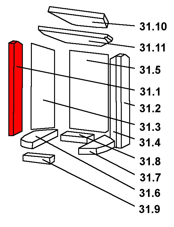 Oranier Pori 5 Seitenstein links vorne B Schamotteersatzstein Oranier Pori 5 Seitenstein links vorne B Schamotteersatzstein