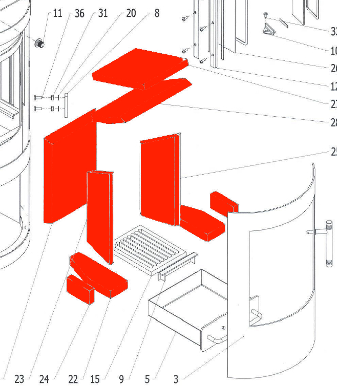 Caminos Roma Feuerraumauskleidung Caminos Roma Feuerraumauskleidung