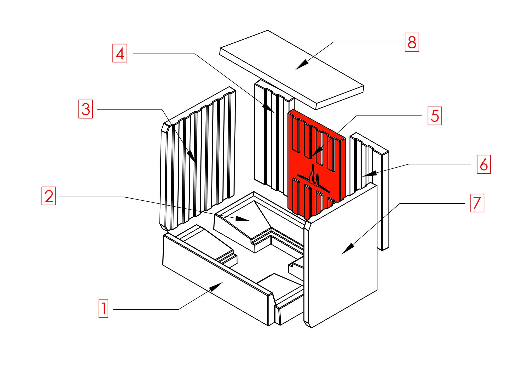 Spartherm Varia 1V-57 Rückwandstein mittig A Spartherm Varia 1V-57 Rückwandstein mittig A