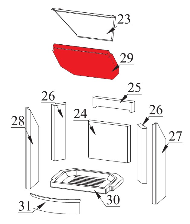 Fireplace Zanzibar Zugumlenkung Prallplatte Fireplace Zanzibar Zugumlenkung Prallplatte