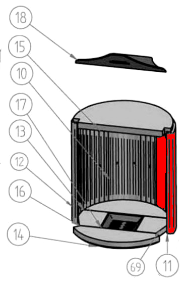Justus Faro Plus Seitenstein rechts Feuerraumstein Justus Faro Plus Seitenstein rechts Feuerraumstein