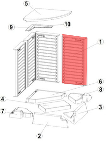 Austroflamm 55x55x51 K eck sidesten højre