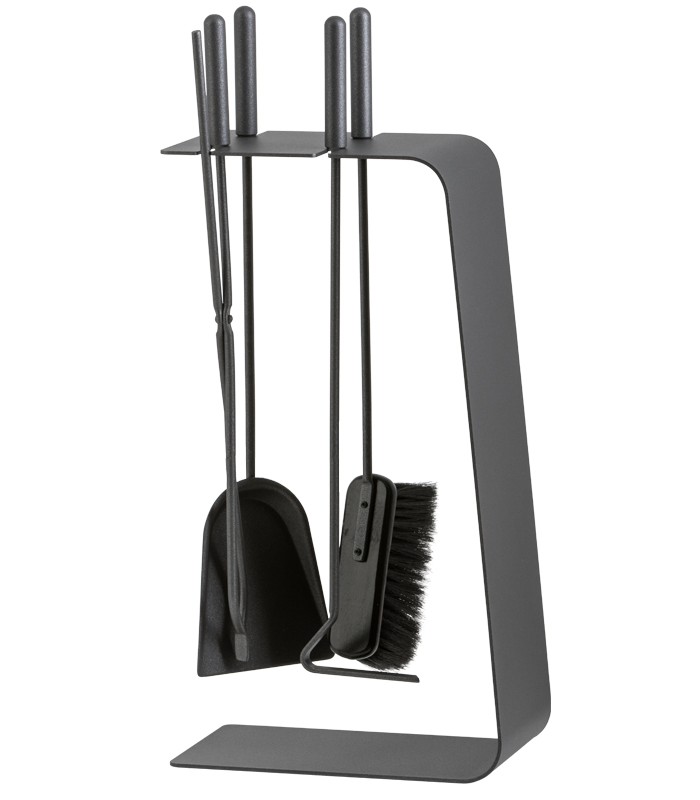 Heibi Kaminbesteck Stahl graphitgrau, 4-teilig Heibi Kaminbesteck Stahl graphitgrau, 4-teilig