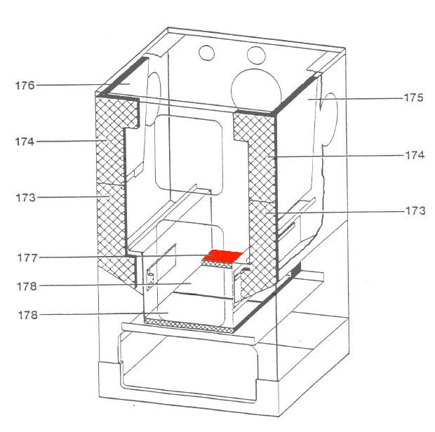 Wamsler K158 Achterste muur steen Wamsler K158 Achterste muur steen