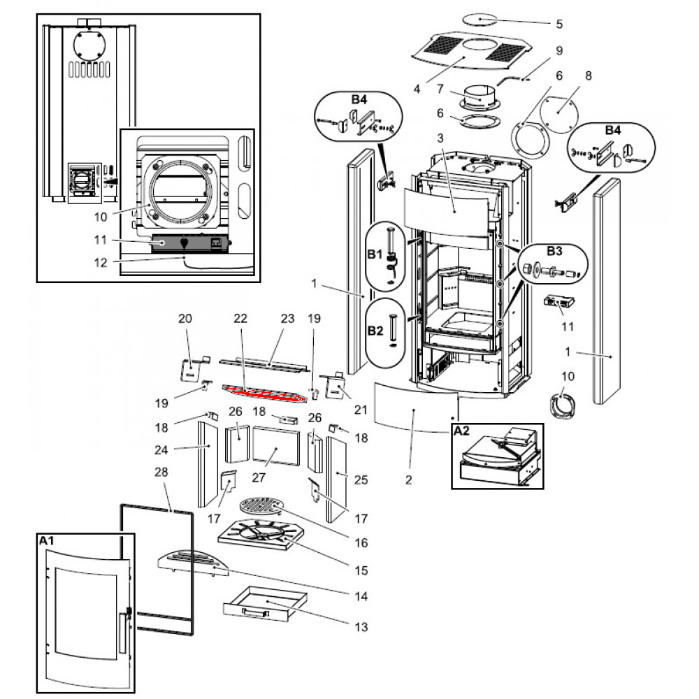 Haas-Sohn I 2100 røgvenderplade nede Haas-Sohn I 2100 røgvenderplade nede