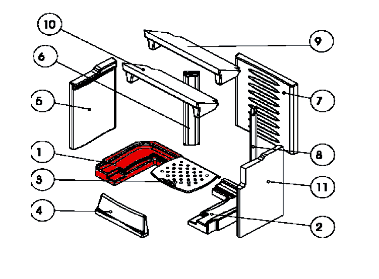 Austroflamm Villa cegła podłogowa z lewej strony Austroflamm Villa cegła podłogowa z lewej strony