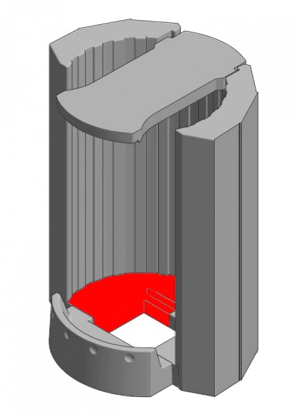 Cera Rondotherm XL cegła podłogowa z lewej strony Cera Rondotherm XL cegła podłogowa z lewej strony