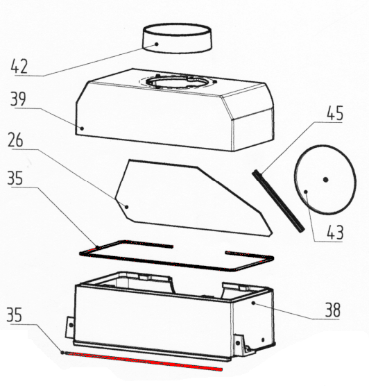 Wamsler Etna pakning nede varmeveksler Wamsler Etna pakning nede varmeveksler