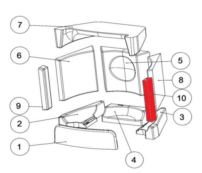 Austroflamm Kylie Xtra Seitenstein rechts vorne Feuerraumstein Austroflamm Kylie Xtra Seitenstein rechts vorne Feuerraumstein