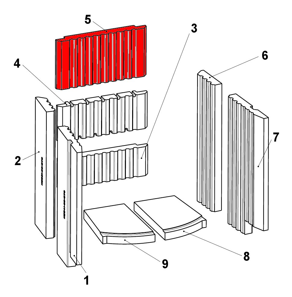 Leda Karat 510 D pierre de plaque arrière haut B Leda Karat 510 D pierre de plaque arrière haut B