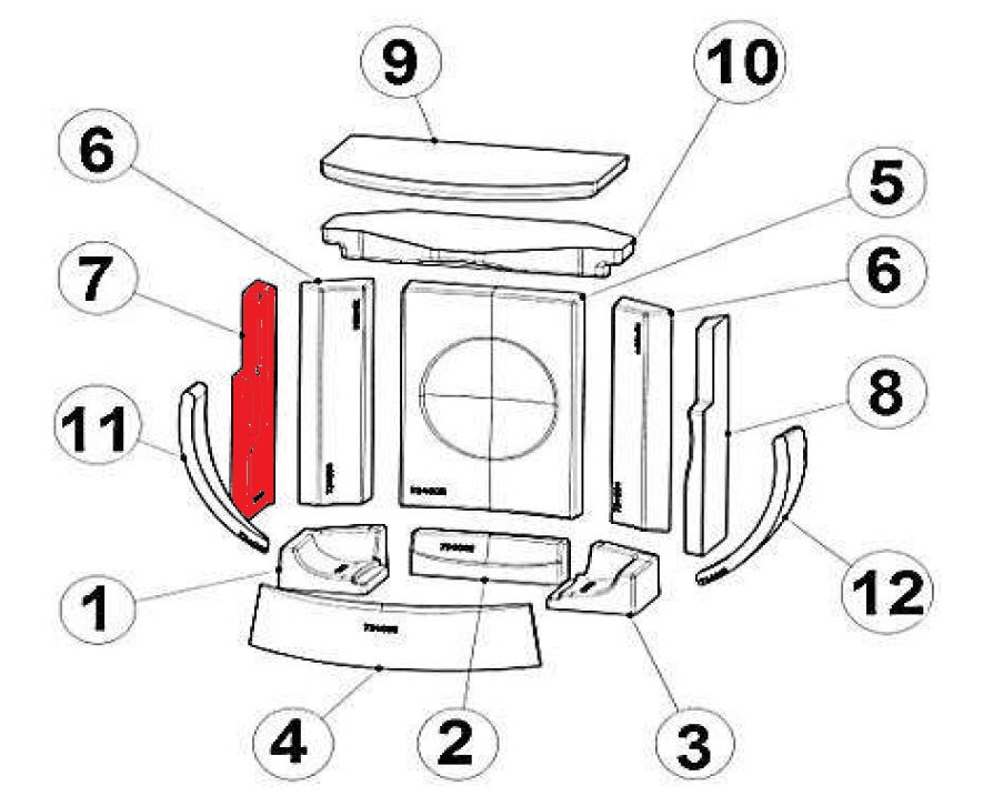 Austroflamm Clou compact Zijsteen links midden Austroflamm Clou compact Zijsteen links midden