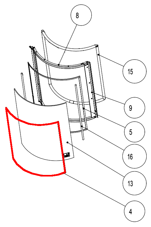 Austroflamm Pi pakning glas midten