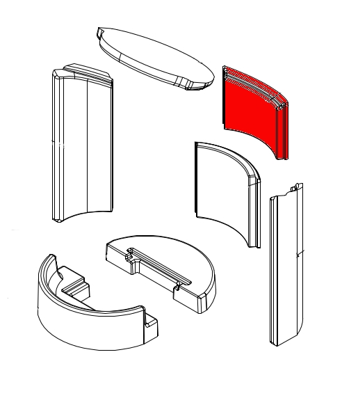 Spartherm Passo XS cegła tylnej ściany na górze Spartherm Passo XS cegła tylnej ściany na górze