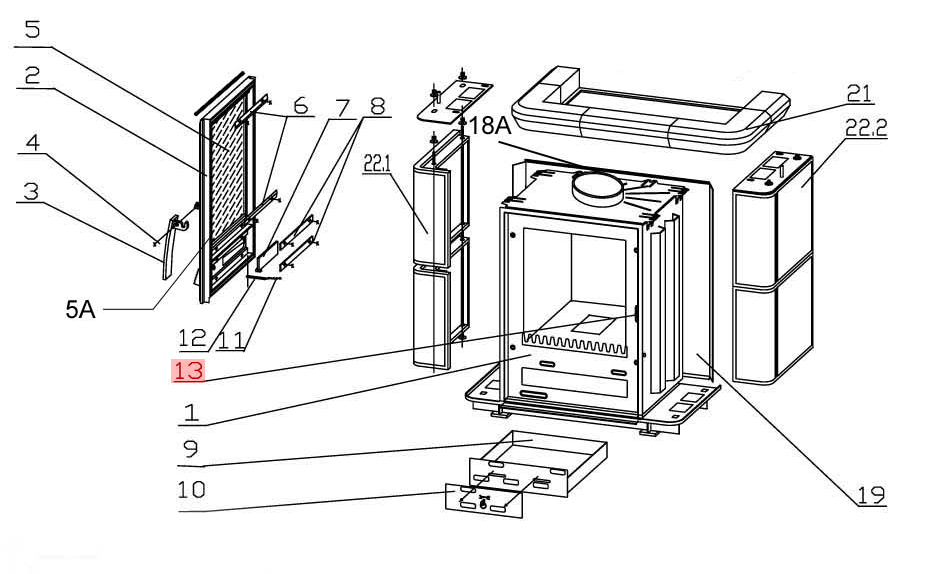 Justus Bavaria III chiusura sportello focolare