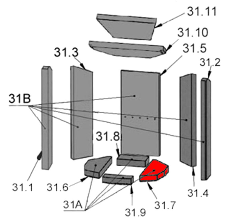 Oranier Pori 5 bundsten højre C Oranier Pori 5 bundsten højre C