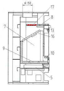 Haas-Sohn Bornholm 164.17 deflettore di tiraggio in alto A Haas-Sohn Bornholm 164.17 deflettore di tiraggio in alto A