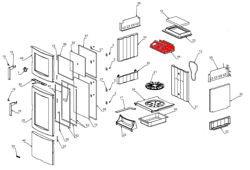La Nordica Ester Forno Evo vlamplaat onder C