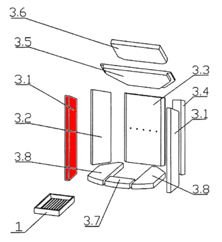 Oranier tipo 4654-6 pietra laterale a sinistra anteriore A