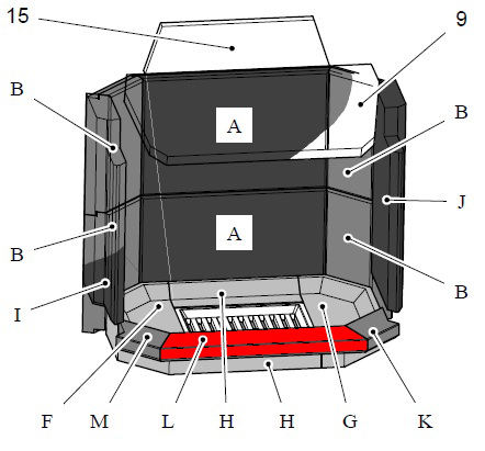 Haas+Sohn Lyon II Vorderstein mittig Feuerraumstein Haas+Sohn Lyon II Vorderstein mittig Feuerraumstein