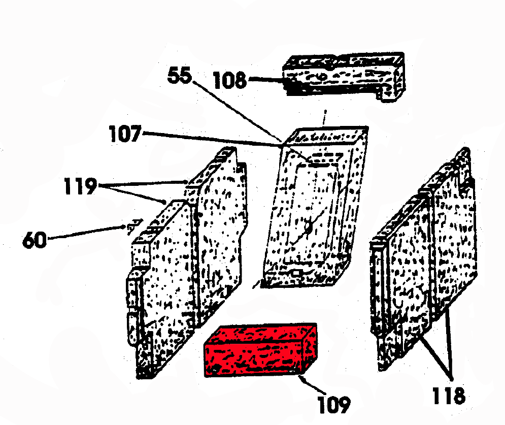 Wamsler K132 cegła przednia na dole
