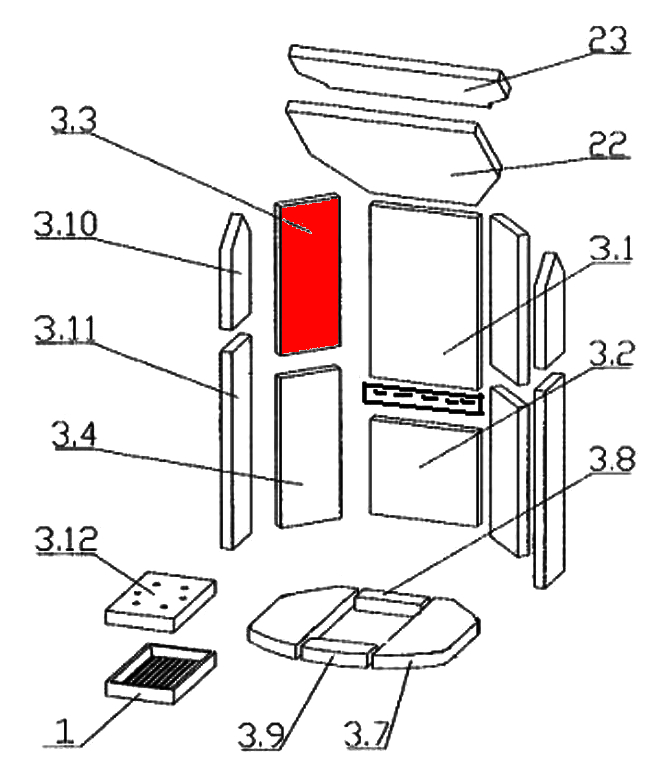 Oranier Arktis 8 Zijsteen links achteraan boven C Oranier Arktis 8 Zijsteen links achteraan boven C