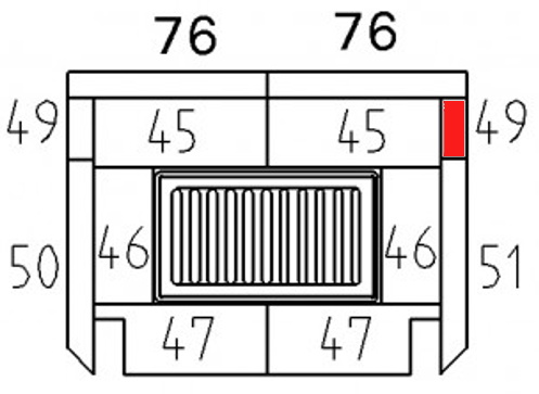 Haas+Sohn Riga 150.17 Seitenstein rechts hinten Brennraumstein Haas+Sohn Riga 150.17 Seitenstein rechts hinten Brennraumstein