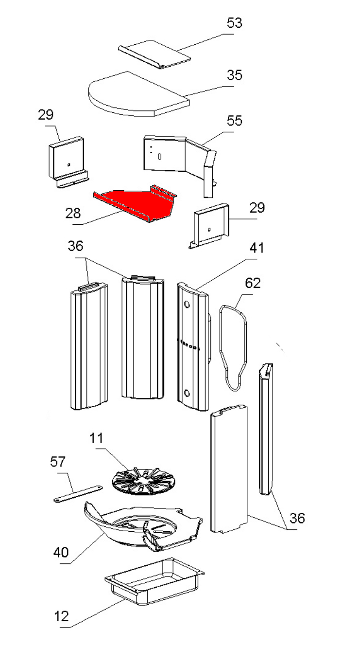 La Nordica Helga Zugumlenkung oben Edelstahl