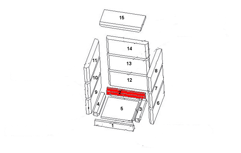 Koppe Yara Bodenstein hinten A Schamottestein Koppe Yara Bodenstein hinten A Schamottestein