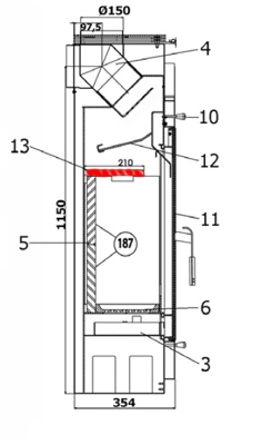 Haas-Sohn Alta 218.17 deflettore di tiraggio in basso Haas-Sohn Alta 218.17 deflettore di tiraggio in basso