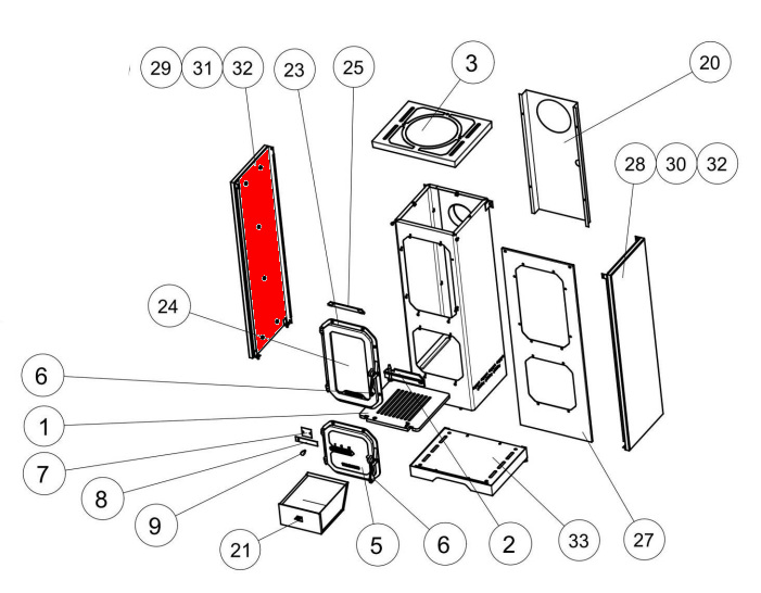 Wamsler Colorado Deluxe okładzina boczna z lewej strony kamień naturalny Wamsler Colorado Deluxe okładzina boczna z lewej strony kamień naturalny