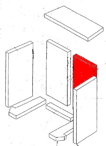 Skantherm Yato Rückwandstein rechts Explosionszeichnung Skantherm Yato Rückwandstein rechts Explosionszeichnung