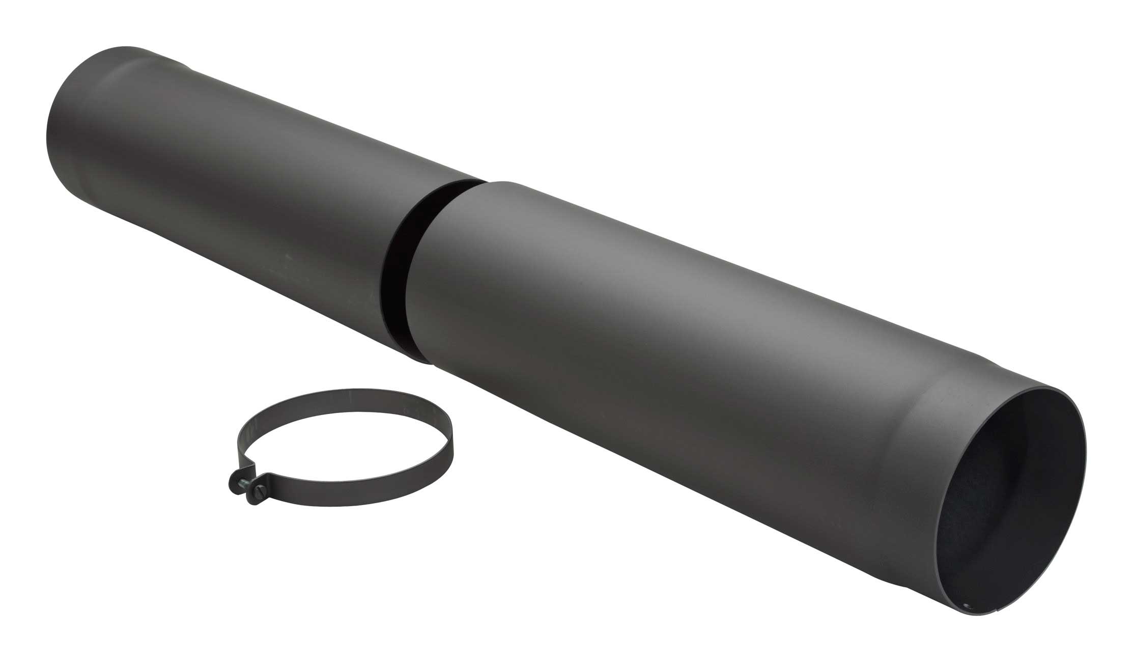 Teleskop-Rauchrohr Stahl 590-900 mm schwarz SM12-134