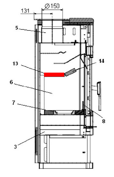 Haas-Sohn Molde 305.15 røgvenderplade bagved