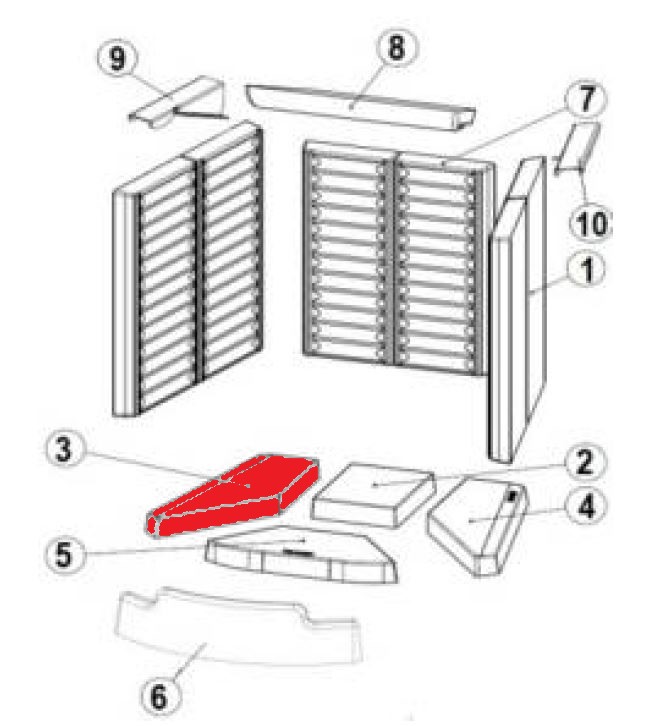 Austroflamm 65x57 K pietra per fondo a sinistra