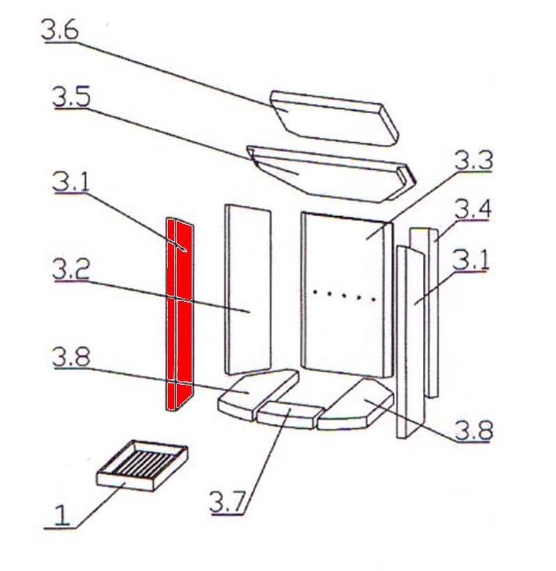 Oranier Polar 6 Eck Seitenstein links vorne D Vermiculitestein