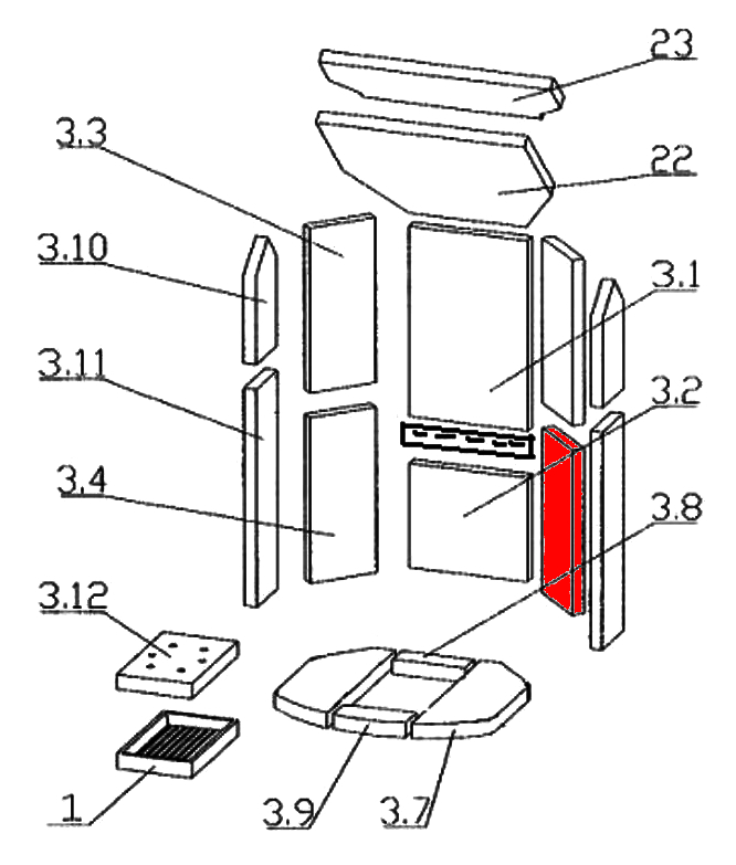 Oranier Arktis 8 Zijsteen rechts achteraan onder C Oranier Arktis 8 Zijsteen rechts achteraan onder C